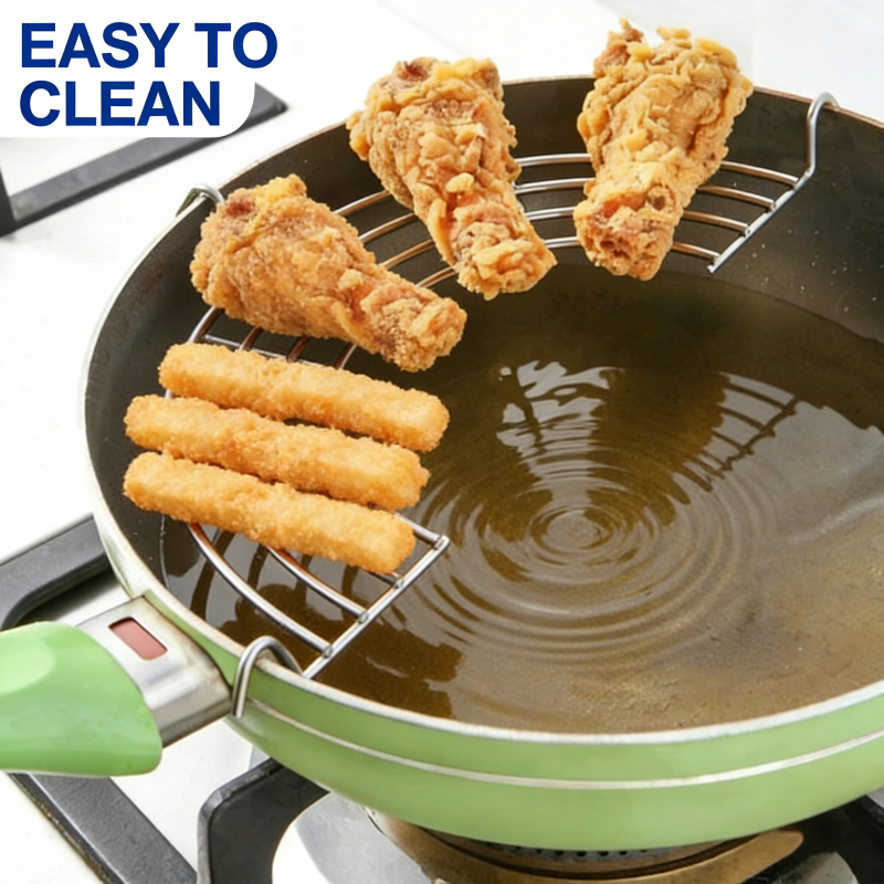 Premium Stainless Steel Frying Oil Strainer Steam Rack Fine Mesh ...
