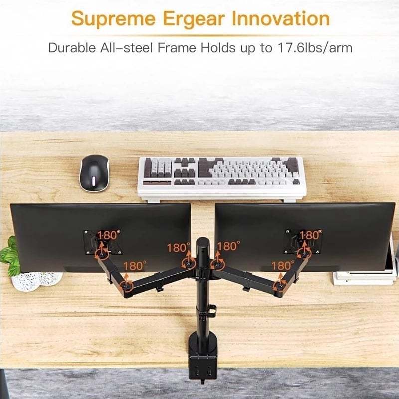 INPLAY KMT-2 DUAL MONITOR ARM FOR 14-27 INCHES ADJUSTABLE WITH C CLAMP ...