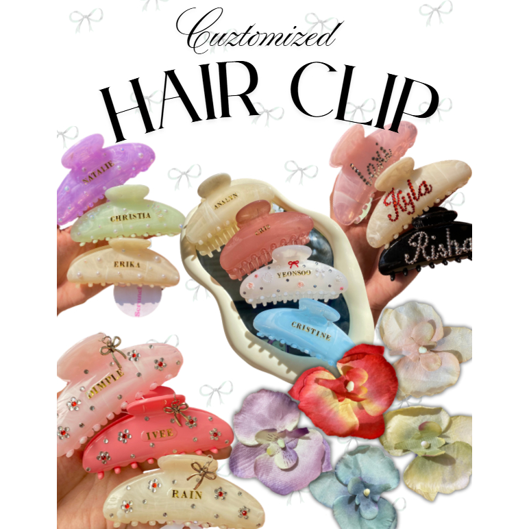 Customized Hair Clip/Hair Claws with flower Clip (1pc) Gift Set ...