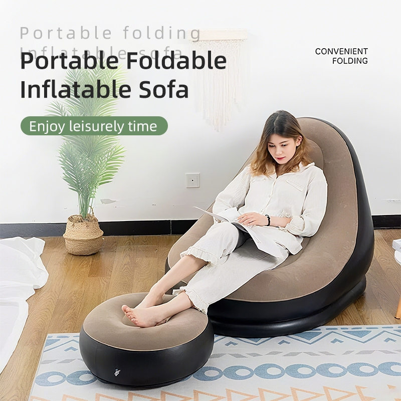 Lazy Inflatable Sofa Free Air Pump Thick PVC Fabric Suitable For Living ...