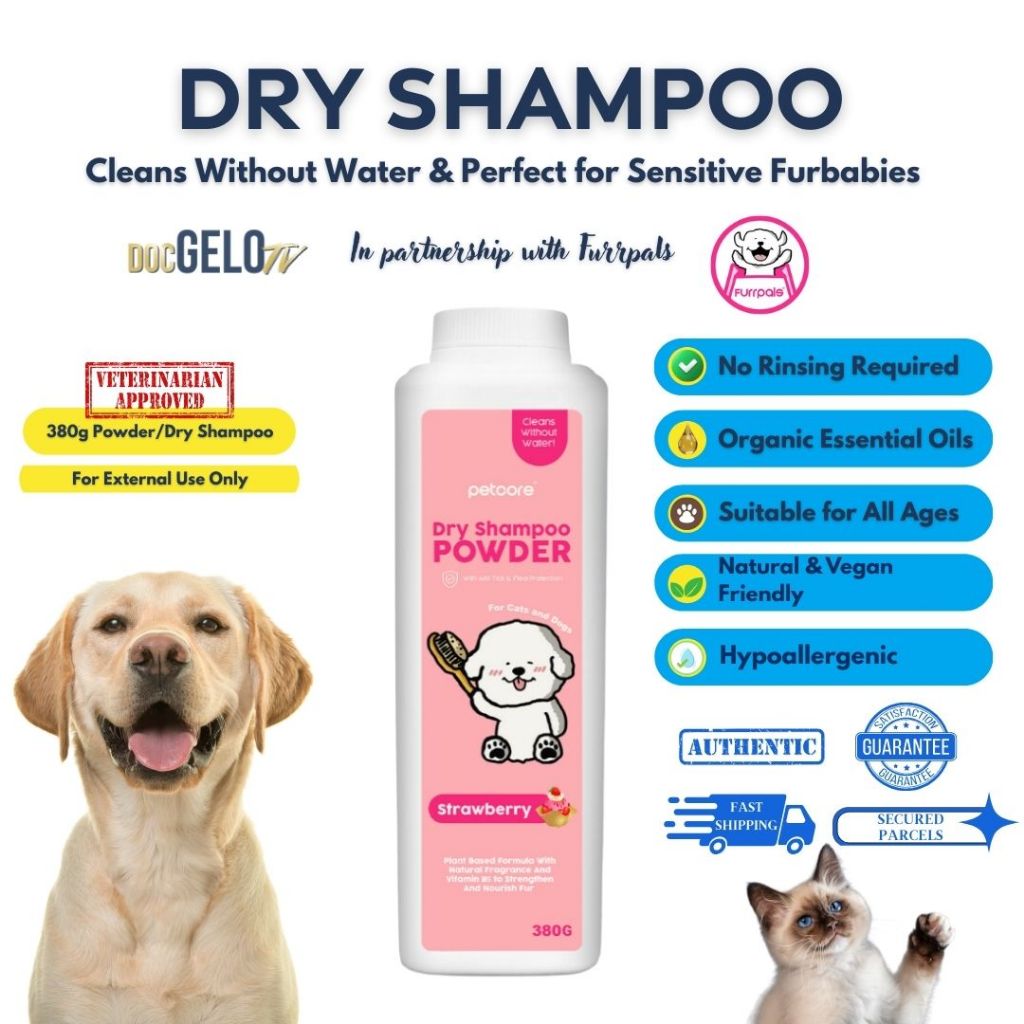 Petcore Natural Dry Cleaning Powder Dry Shampoo Powder (380g) | Shopee ...