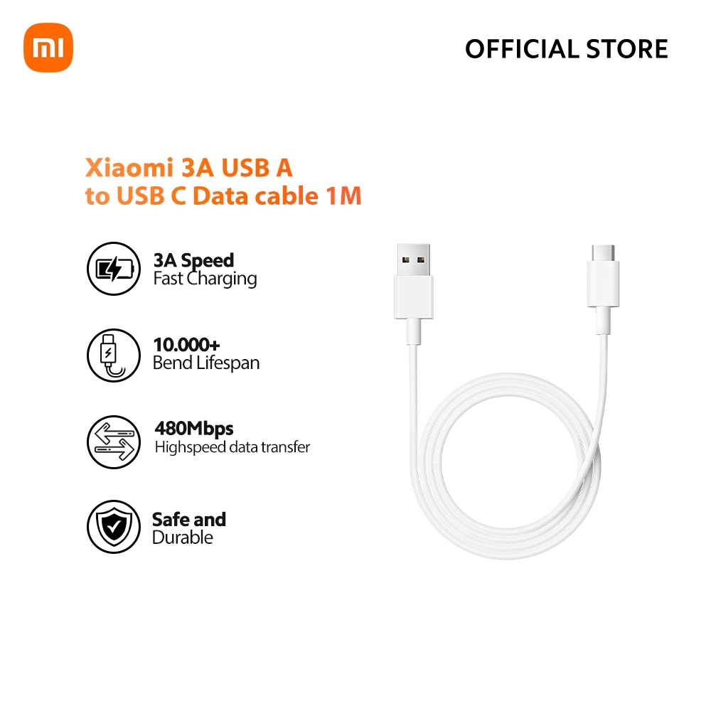 Xiaomi 3A USB A to USB C Data Cable 1m | Shopee Philippines
