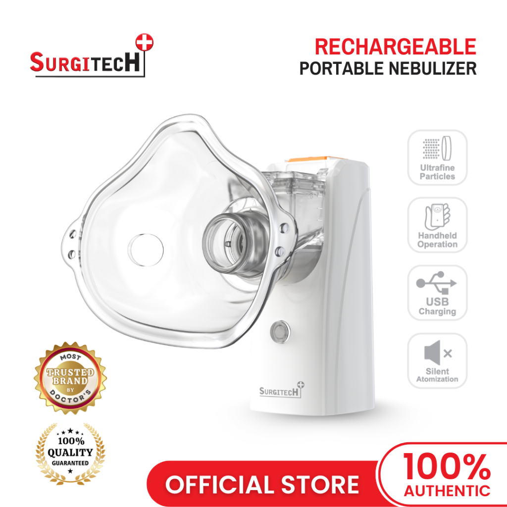Surgitech New Mini Rechargeable Portable Mesh Nebulizer S600A with ...