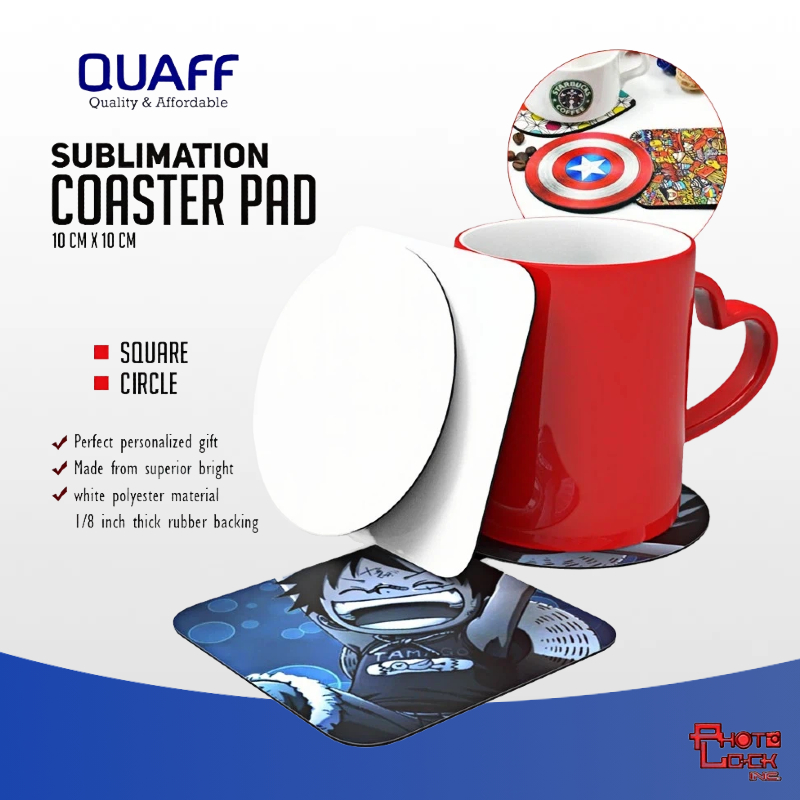 5 Pcs 10cm Sublimation Coaster Pads – Circle & Square Printable Pads ...
