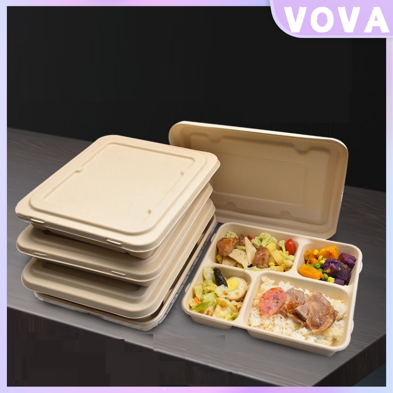 50Pcs Bento Box Sugarcane Pulp Bagasse 1100Ml Food Container ...