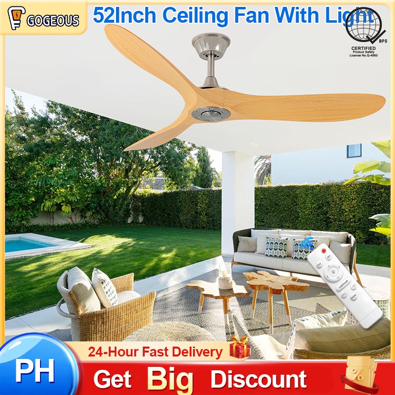 GOGEOUS 52 Inch Ceiling Fan Big Size Remote Inverter Industrial Fan ...