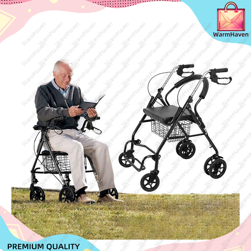 Portable Foldable Wheelchair Foot Rest Medical Rollator Walker For ...