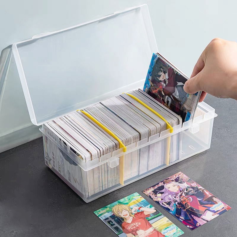Transparent Card Storage Box Deck Box 2 Adjustable Dividers 800+CARD ...