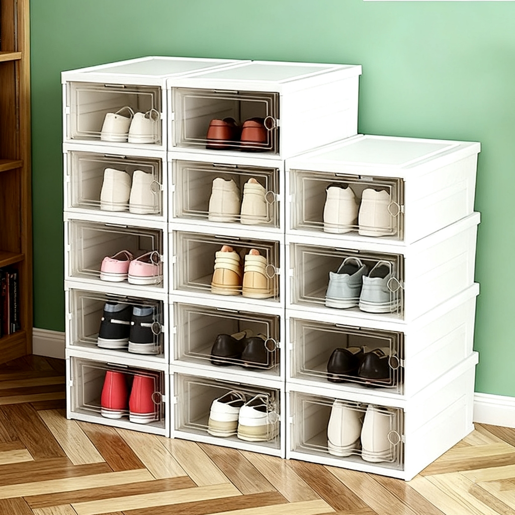 Big Size Shoe Box Colorful Shoes Rack Storag Organizer Foldable Drawer ...
