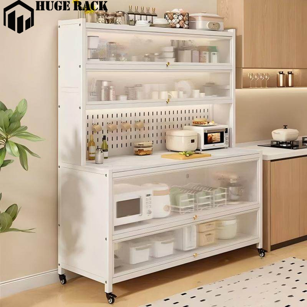 Kitchen Cabinet Organizer Dustproof Sideboard Cupboad Storage Rack With ...