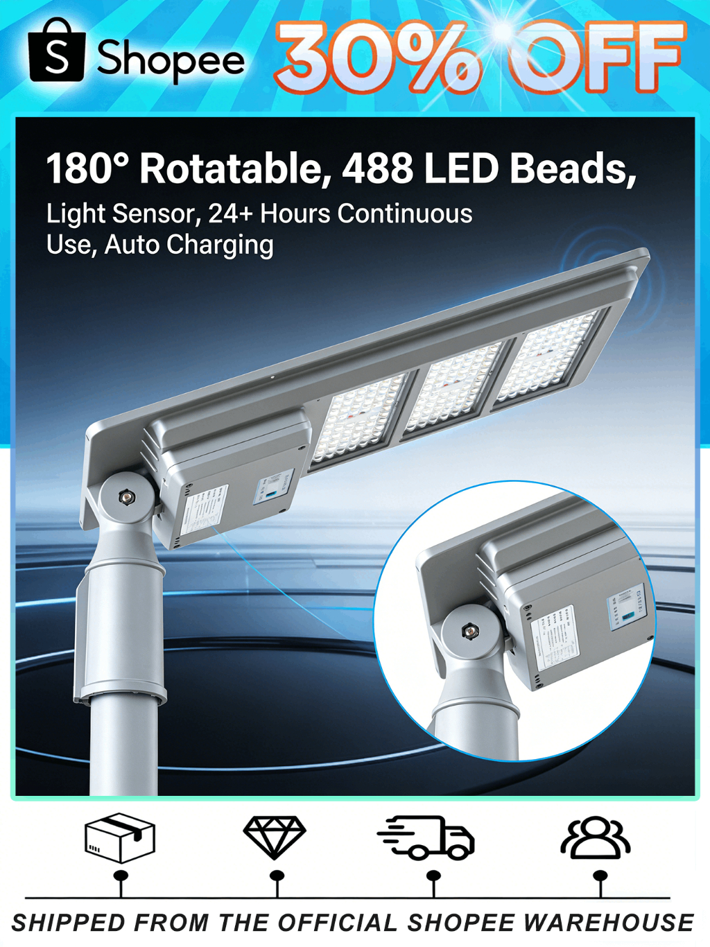 Solar Street Light With Solar Panel Buy 1 Take 1 Heavy Huty Outdoor ...