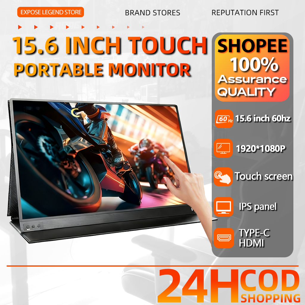 EXPOSE Portable Monitor Touch for Laptop 15.6 Inch 4K FHD Speaker ...