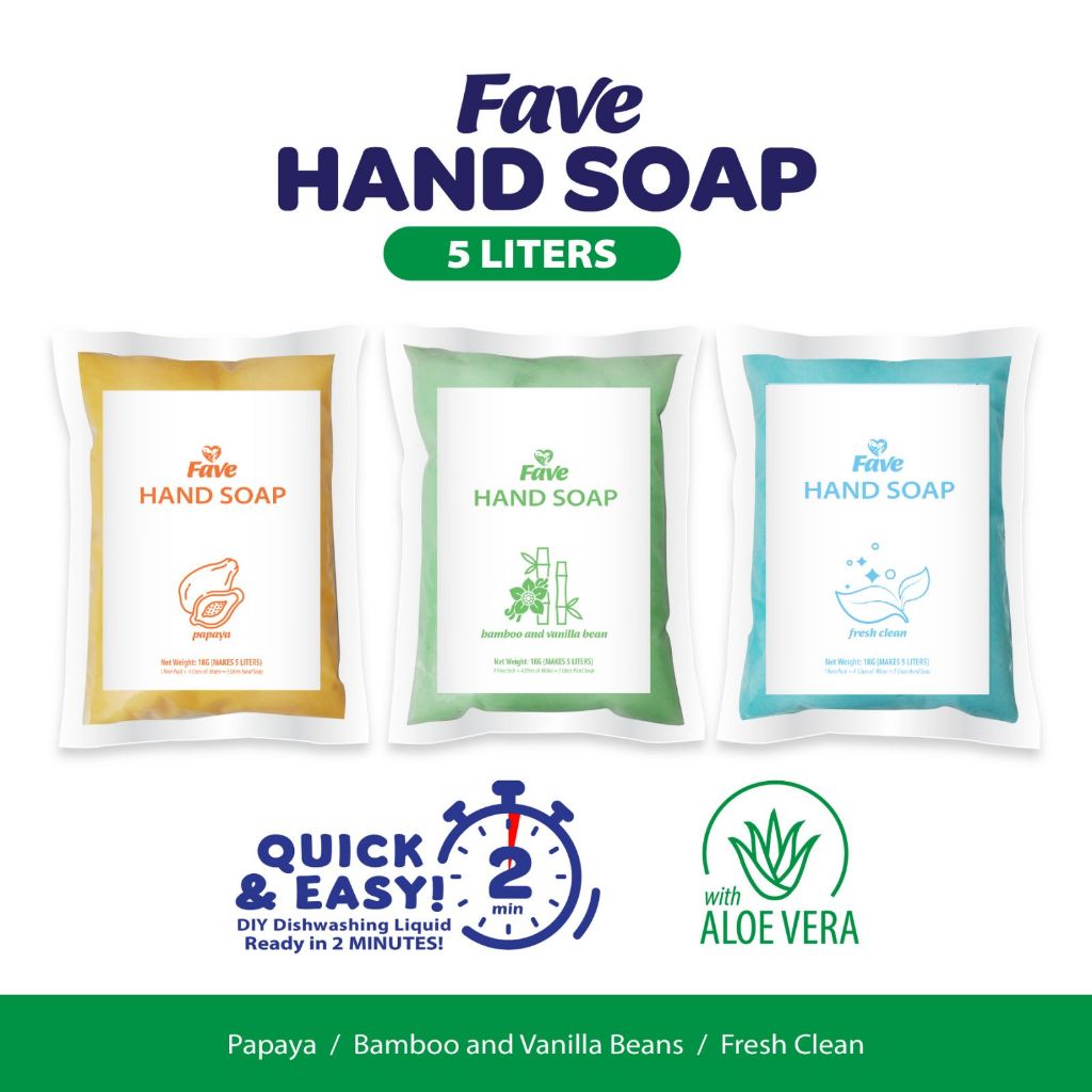 FAVE PREMIUM HANDSOAP, PASTE AND STICKERS ONLY, JUST ADD WATER FOR 5L ...