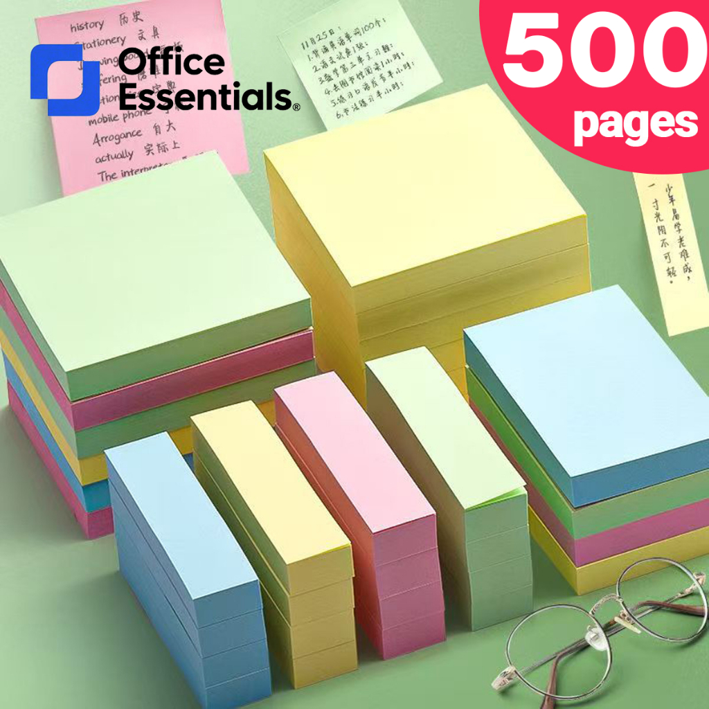 500Sheets Sticky Notes Colorful Thick Sticky Tape Office Message Note ...