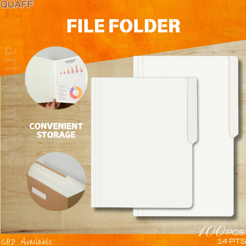 100pcs File Folder White 14pts Thick Long and Short | Shopee Philippines