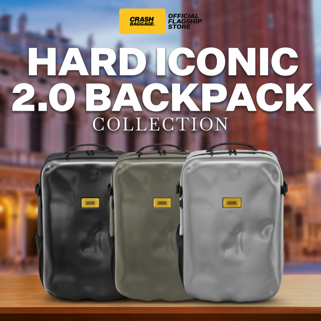 Crash Baggage HARD Iconic Backpack Dented Design Made in Italy | Shopee ...