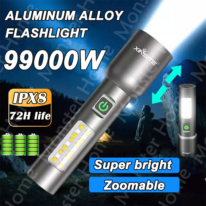 LED Flashlight 5000m Lumen Rechargeable Heavy Duty Waterproof High Beam ...