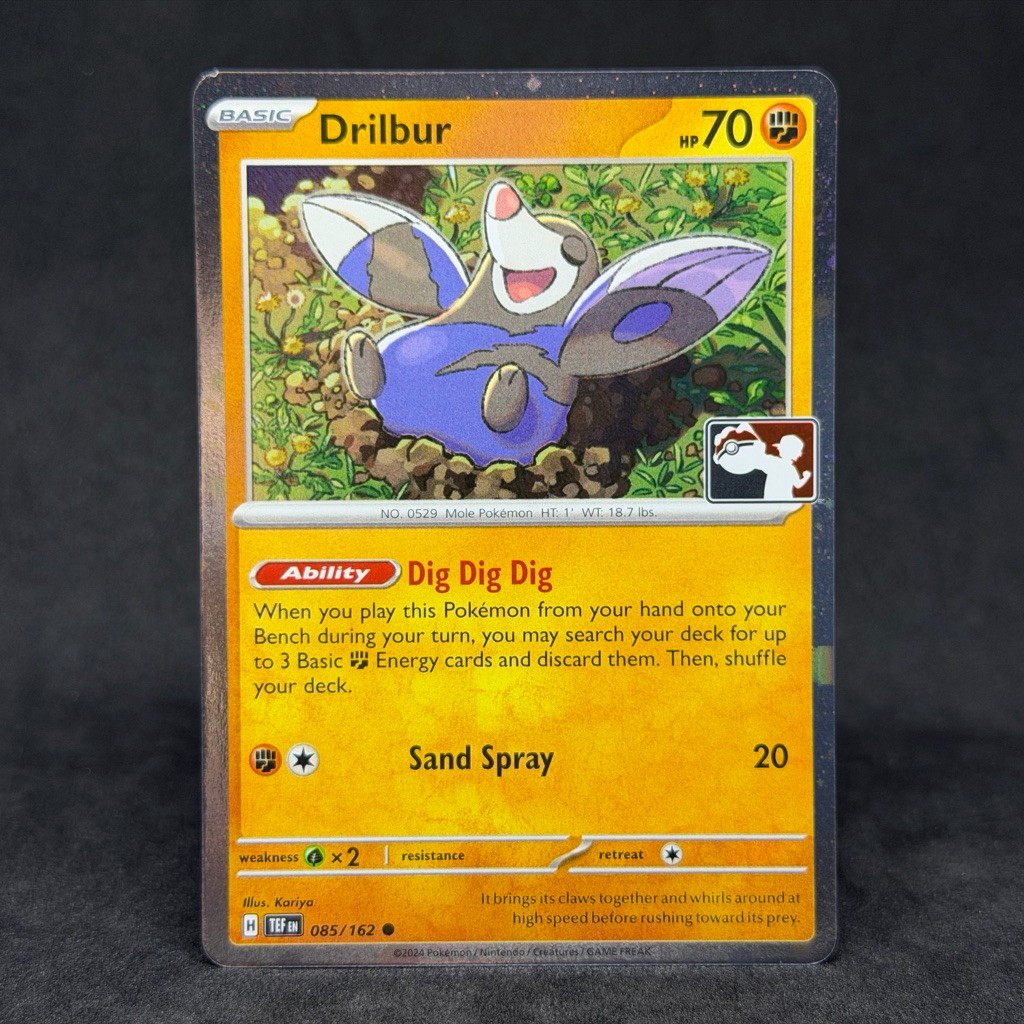 drilbur pokemon card TCG Stamped Holo 085/162 2025 Play Prize Pack Series 7 Competitive Card Number / Rarity Pokemon Card Drilbur Excadrill 1枚