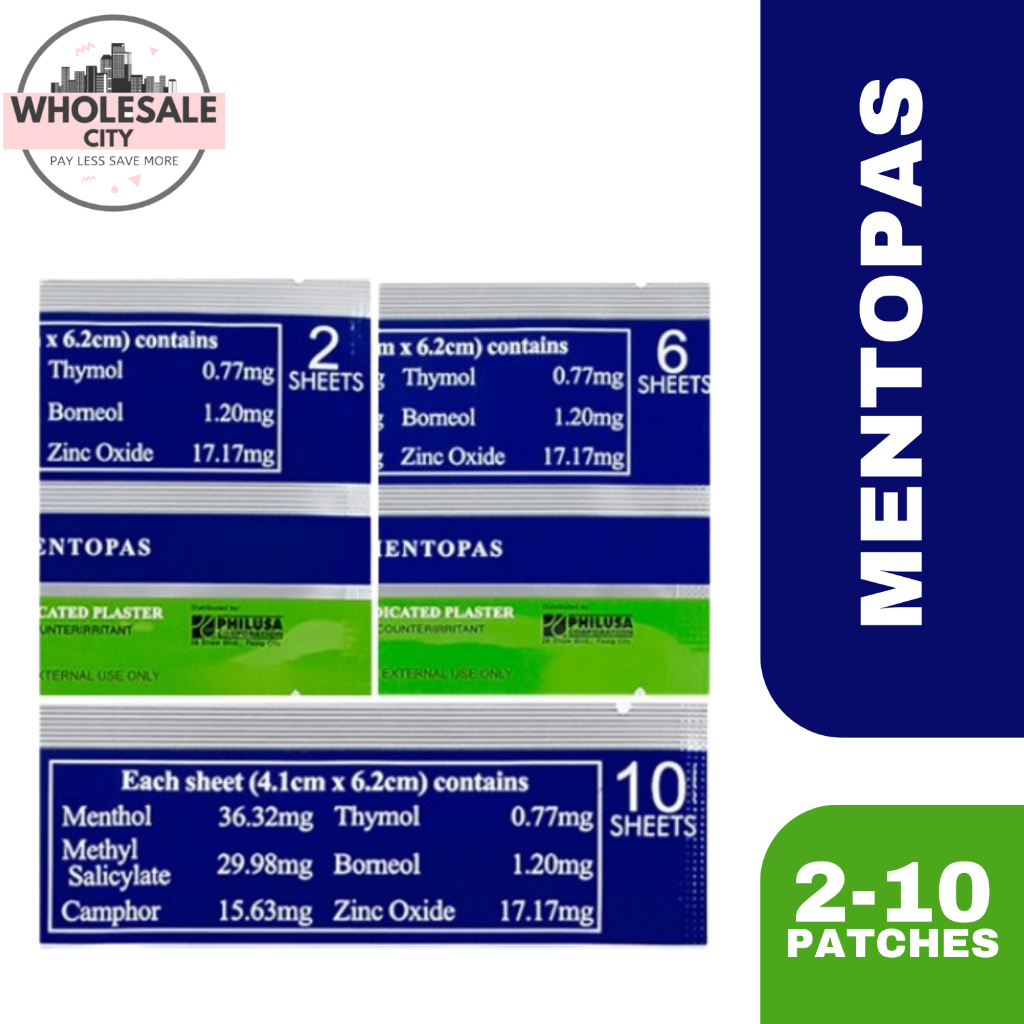 MENTOPAS MEDICATED PLASTER 2s/6s/10s | Shopee Philippines