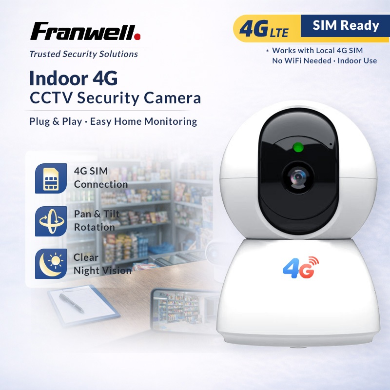 Indoor 4G LTE CCTV Security Camera No WiFi Needed SIM Ready Plug & Play ...