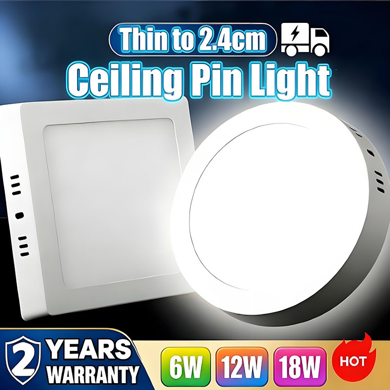 White Pin Light Surface Mounted Round Square 220V Downlight 6W 12W 18W ...