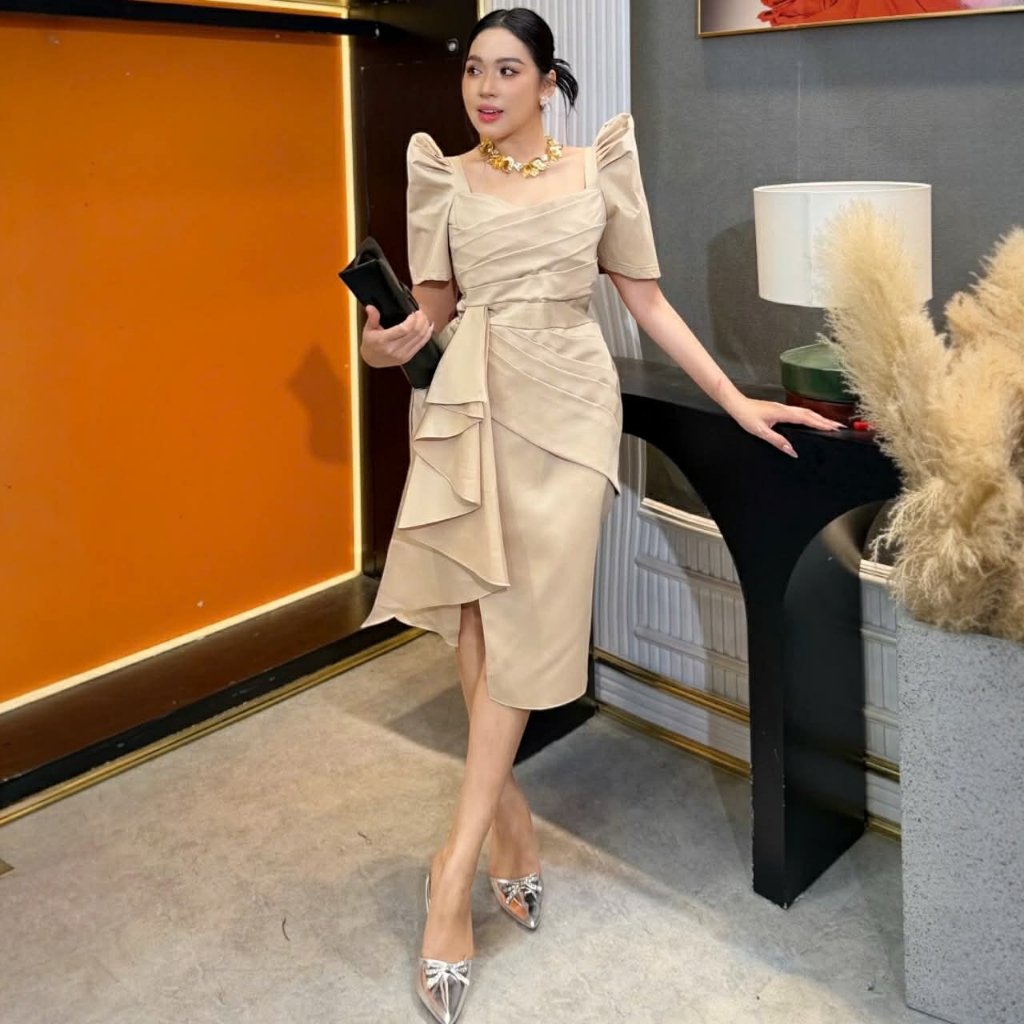 Vietnam Ysabelle Modern Filipiniana Dress Elegant Dress for Graduation, 0ath Taking Formal Ocassions