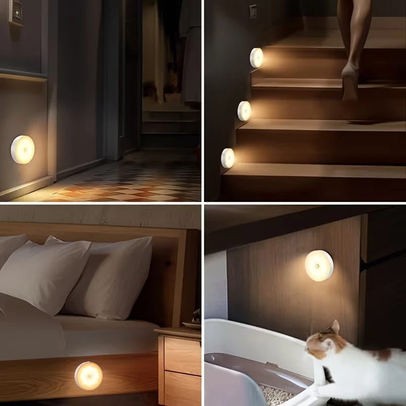 USB Rechargeable Motion Sensor LED Night Light, Magnetic Wireless Wall Lamp for Wardrobe Closet