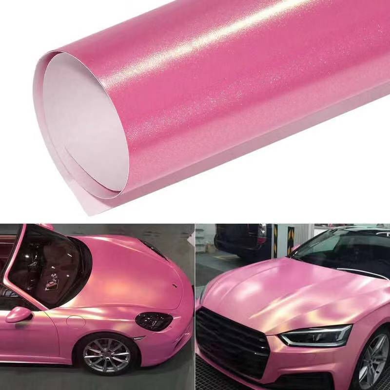 Glitter Pink Goldsands Vinyl Wrap for Motorcycle Car Interior, Matte ...