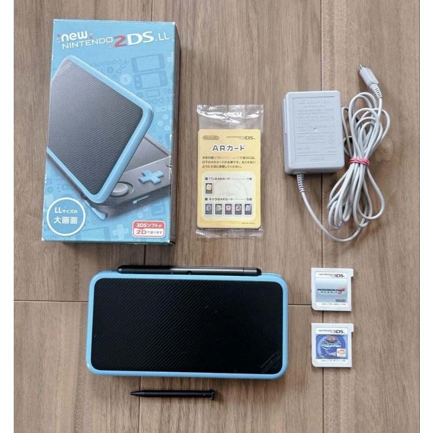 Nintendo New 2DS LL XL Black Turquoise Console w/ Charger Games English ...