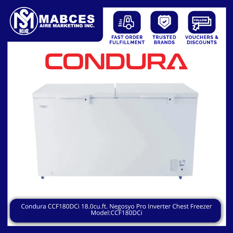 Condura CCF180DCi 18.0cu.ft. Negosyo Pro Inverter Chest Freezer ...