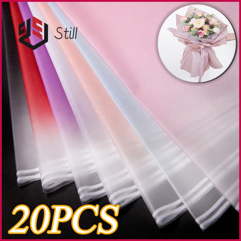 20PCS Gradient Flower Wrapper Waterproof Gift Bouquet Boutique Wrapper ...