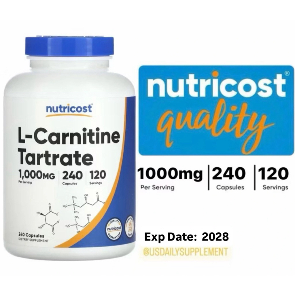 ONHAND] NEW Nutricost L Carnitine Tartrate 1000mg 240capsules 120capsules