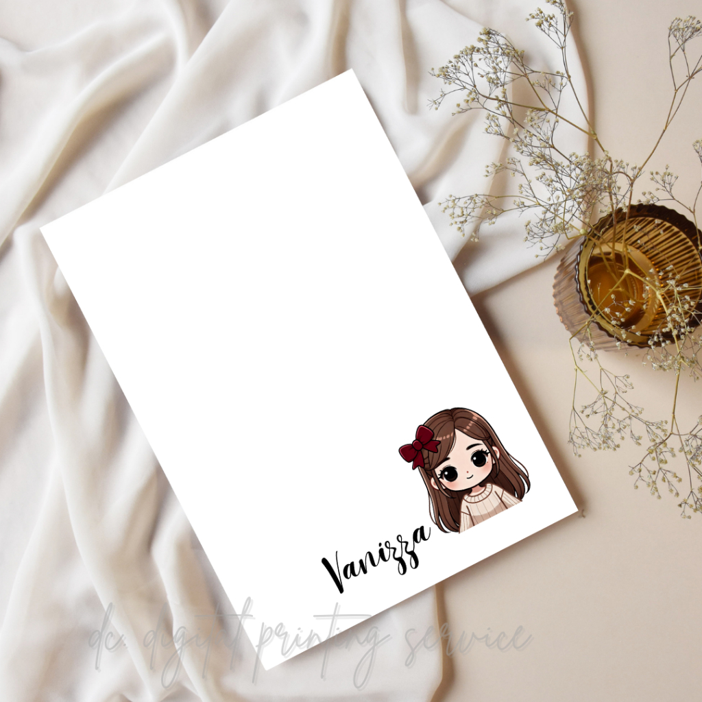 Personalized Cartoonized Notepad | Chibi Style |A6 & A5 Size | 50 ...