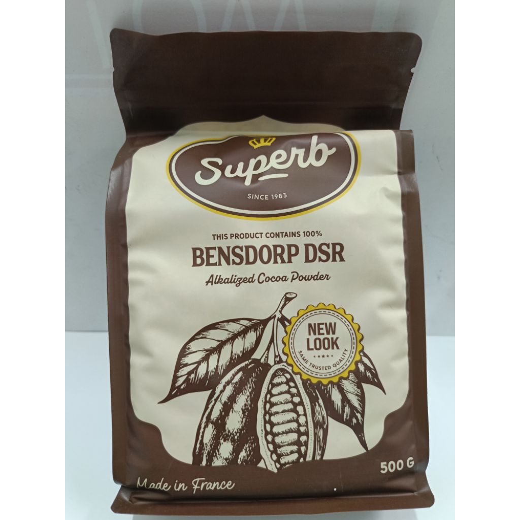 Superb alkalized cocoa powder 500g May 16, 2027 100% Bensdorp DSR ...