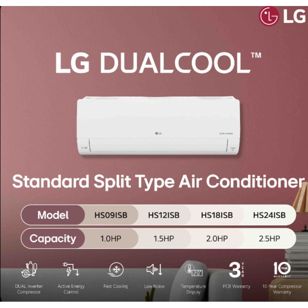 LG 2.5HP ISB 2026model DUAL COOL ™ INVERTER SPLIT TYPE AIRCON | Shopee ...