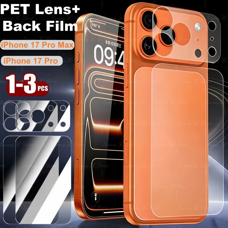 Back Protector+Camera Lens Protector for iPhone 17 Pro Max 17 Pro Soft ...