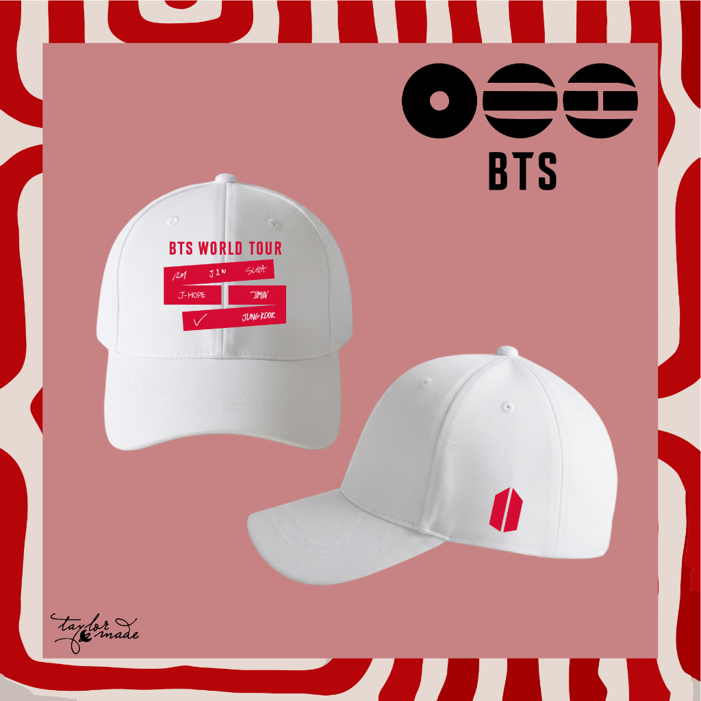 BTS ARIRANG 韓国 ポップアップ バルキャップ White 白 帽子 Arirang BTS World Tour Cap - white, black, red/white (printed