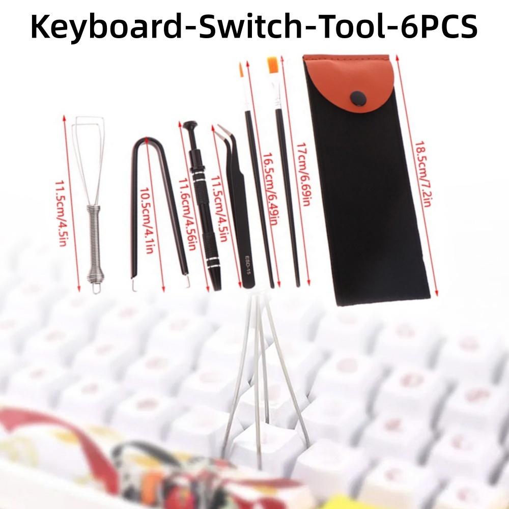6PCS Keyboard Switch Tool Lube Brush w/Storage Bag Mechanical Keyboard ...