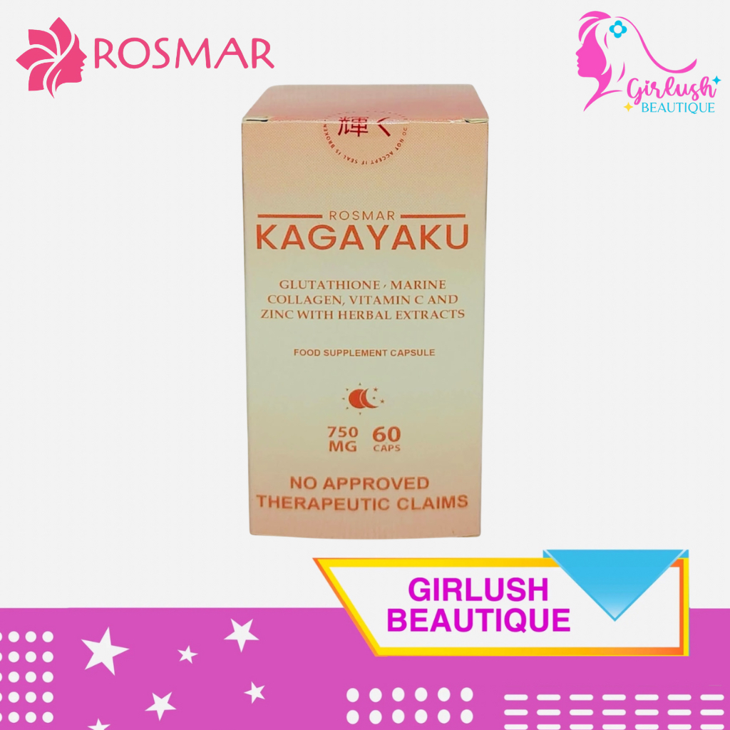 kagayaki glutathione Rosmar Kagayaku Glutathione, Marine Collagen, Vitamin C, and Zinc with  Herbal Extracts Capsule