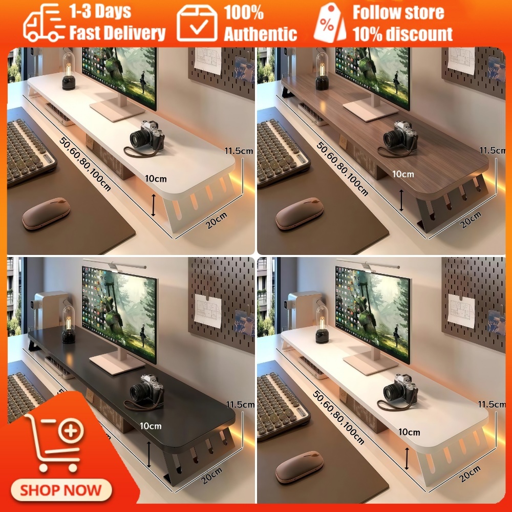 Wooden Monitor Stand with Storage and Laptop Stand, Extended Width 50 ...
