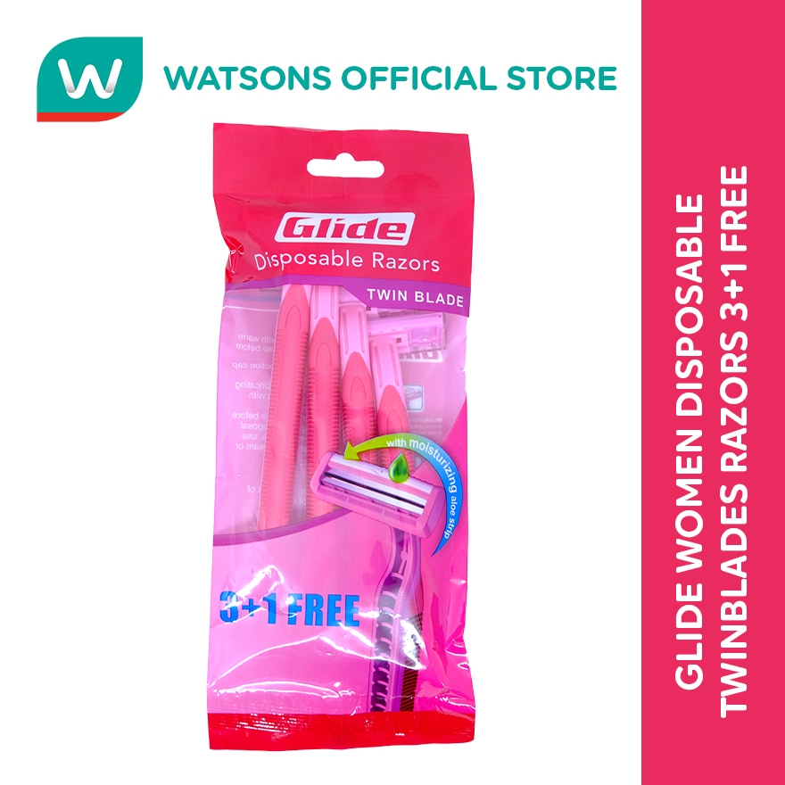 GLIDE Disposable Razors Twin Blade 3+1 Free | Shopee Philippines