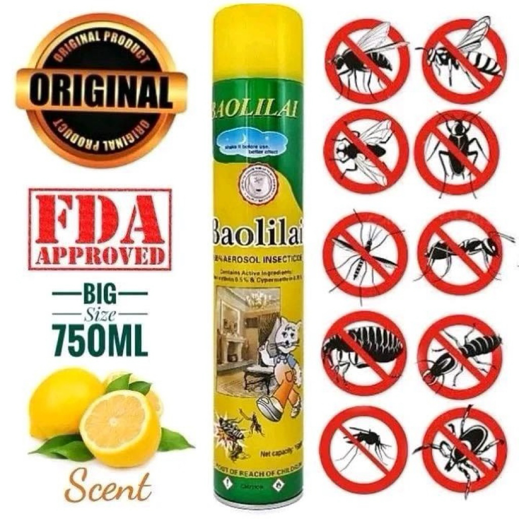 Baolilai 750ml Lemon Scent Insect Killer Liquid Spray for Mosquito ...