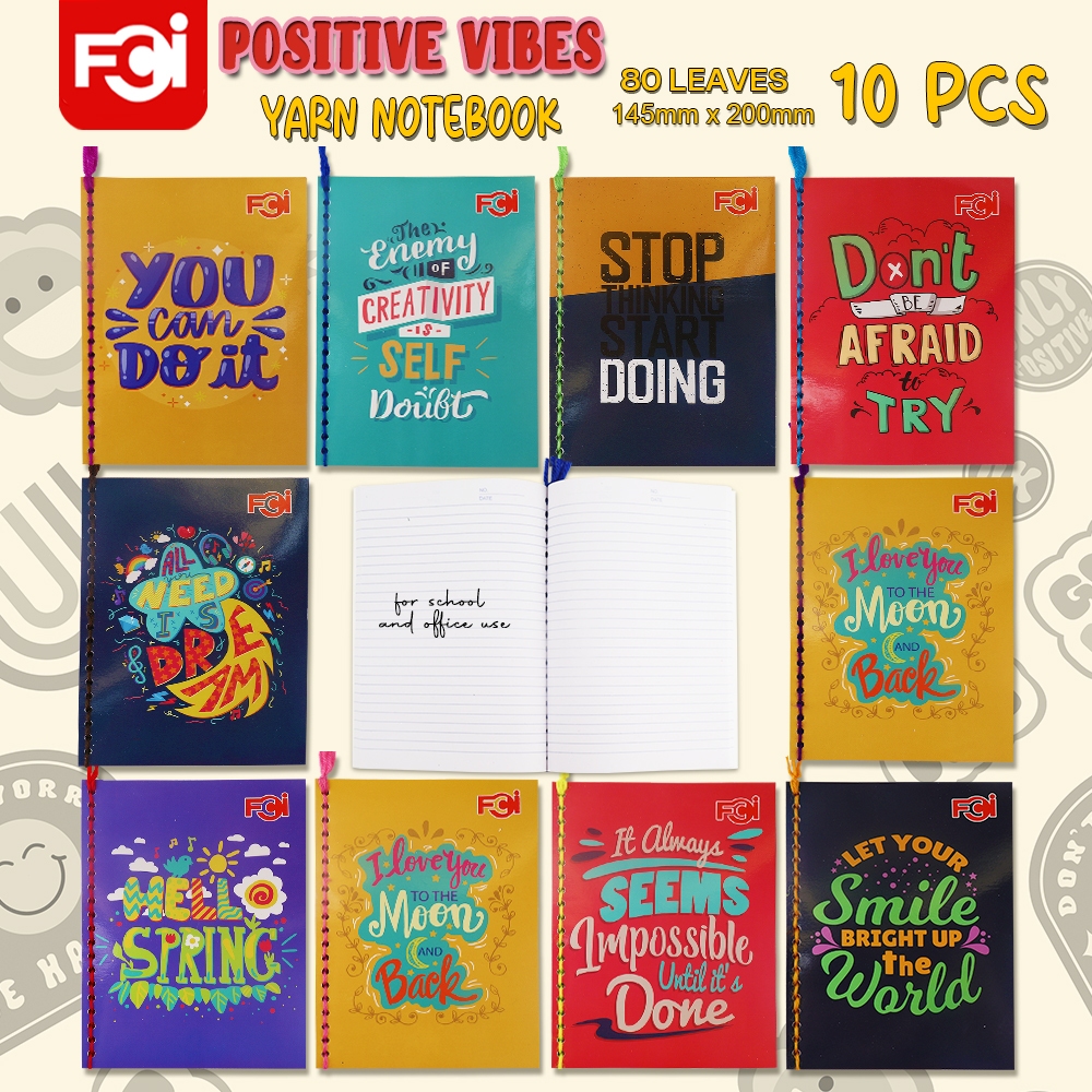 FCI WITH YARN Assorted Design FCI Motivational Spiral Notebook WITH ...