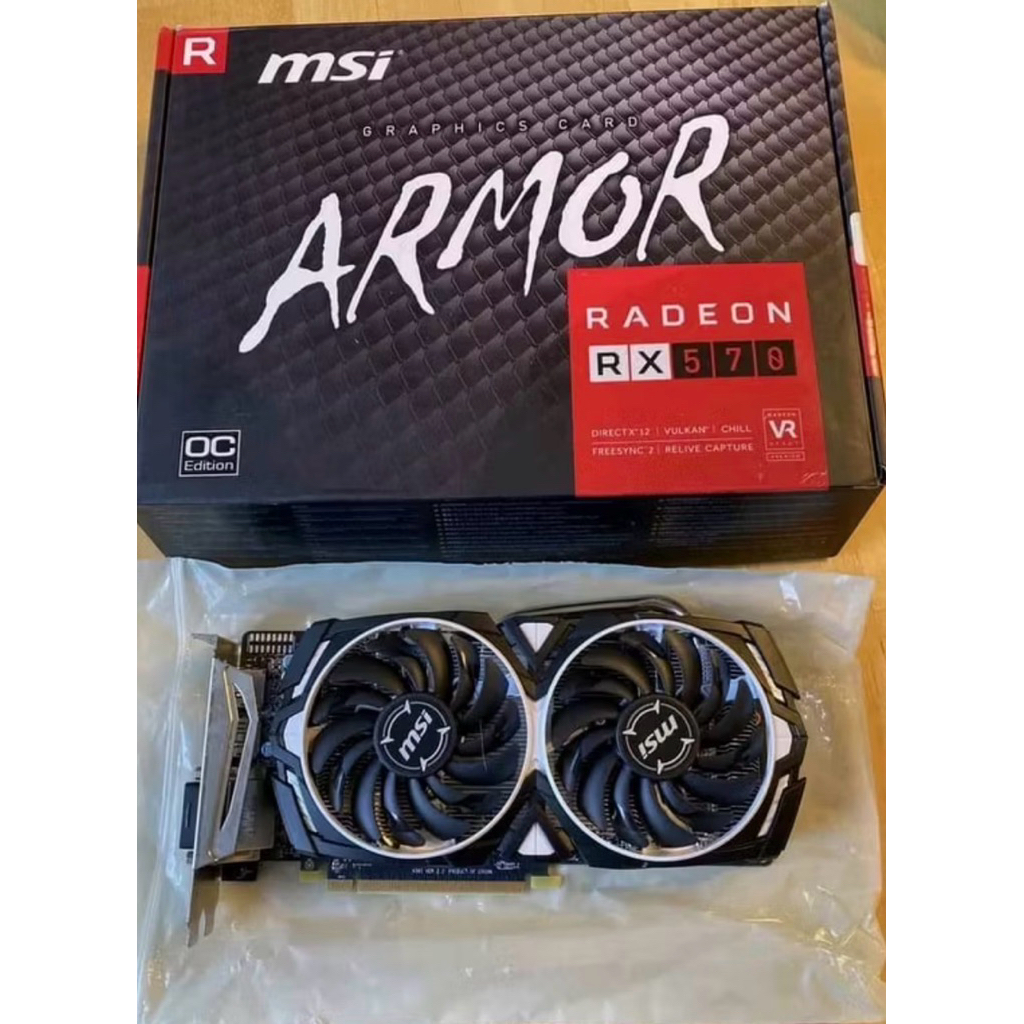 Brand New Original MSI AMD Radeon RX 570 Armor 8GB GDDR5 Graphics Card ...