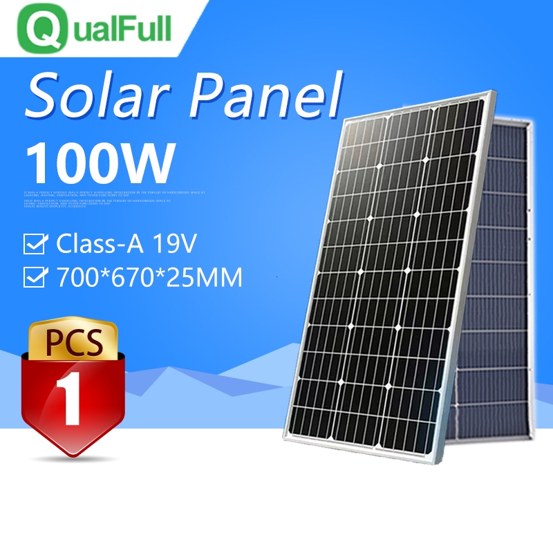【QUALFULL】100W+ Monocrystallne Solar Panel Class-A Solar Panel Made in ...