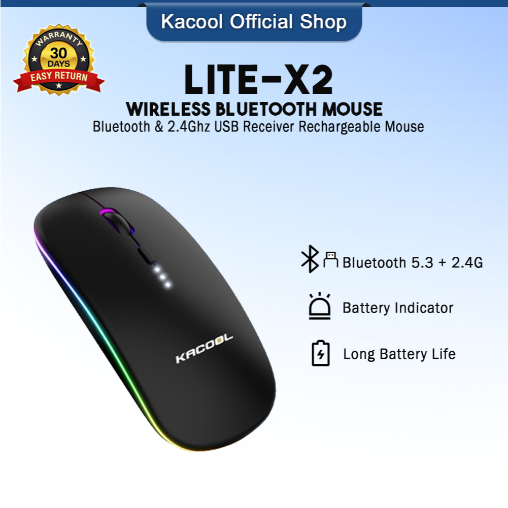 Kacool 2.4G Wireless Rechargeable Charging Mouse Ultra-Thin Silent ...