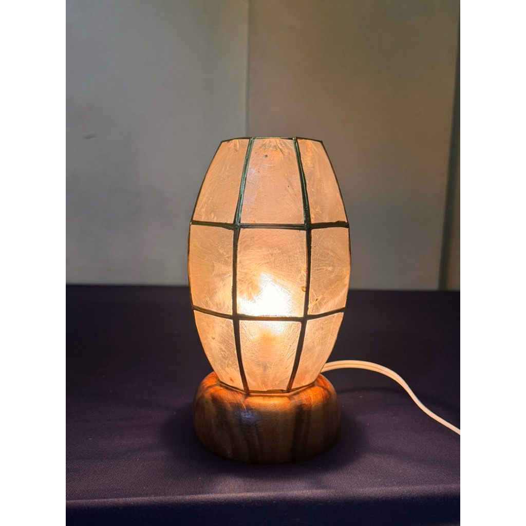 Lampshade Capiz Oval free bulb with personalized laser engraved ...