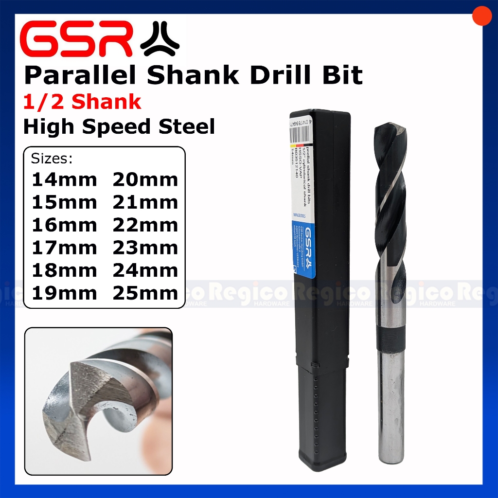 GSR Reduce Shank High Speed Steel Drill Bit Metric 1/2 Shank | Shopee ...