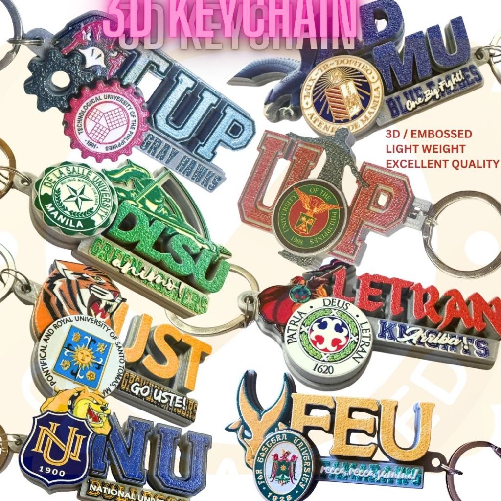 Keychains 2026 University 3D Keychains UP Ateneo ADMU DLSU UST NU ...