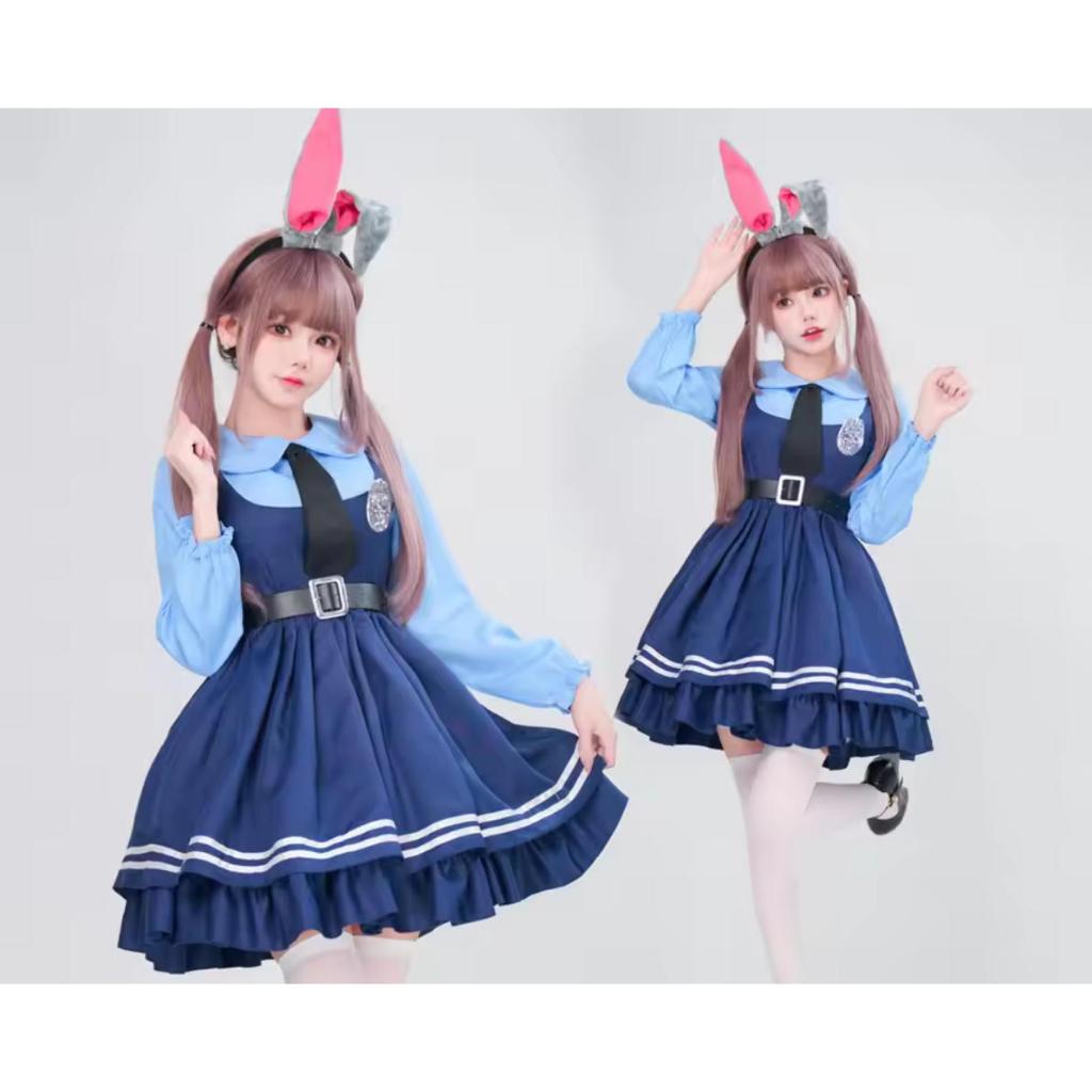 Zootopia Judy Rabbit Cosplay Costume Cartoon Cosplay Rabbit Judy Police ...